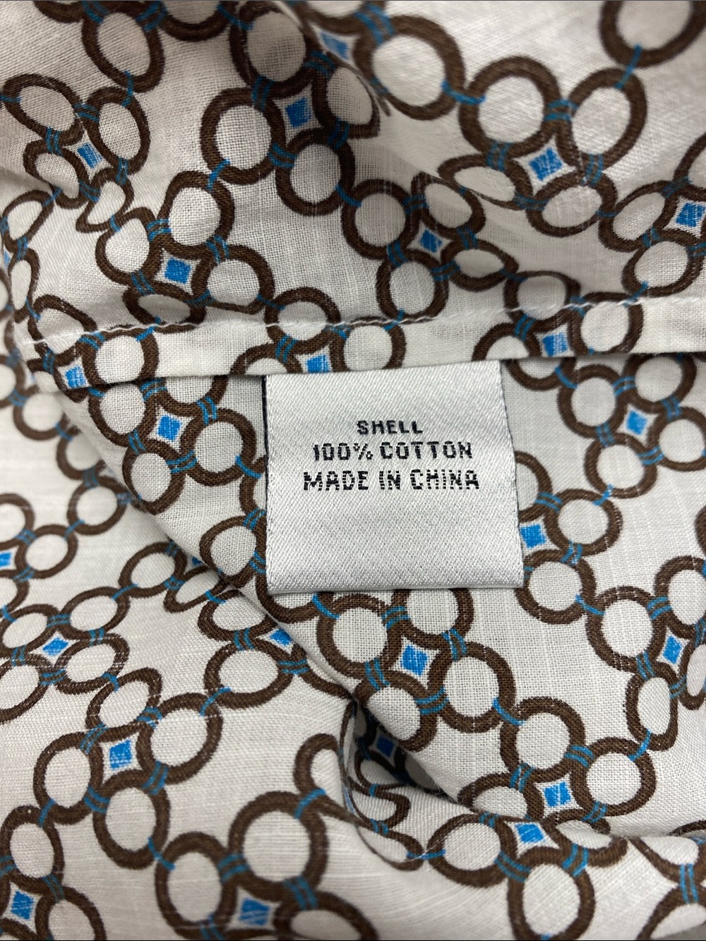 Talbots Cotton Blouse Geometric Print Preppy Office Career Cottagecore Top Large - Picture 10 of 11
